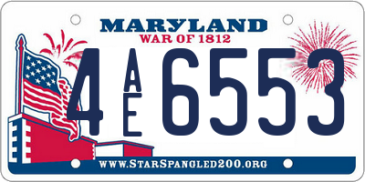 MD license plate 4AE6553