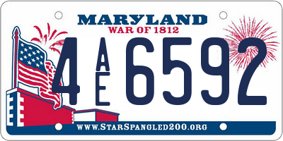 MD license plate 4AE6592