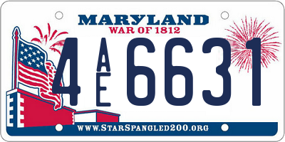 MD license plate 4AE6631