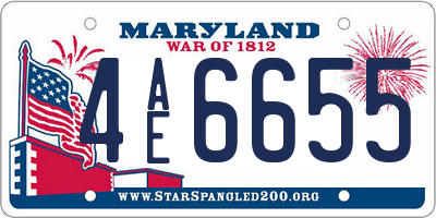 MD license plate 4AE6655