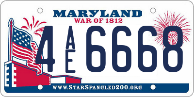MD license plate 4AE6668