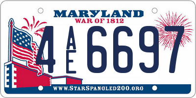 MD license plate 4AE6697
