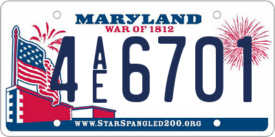 MD license plate 4AE6701
