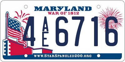 MD license plate 4AE6716