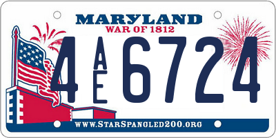 MD license plate 4AE6724