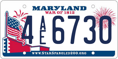 MD license plate 4AE6730