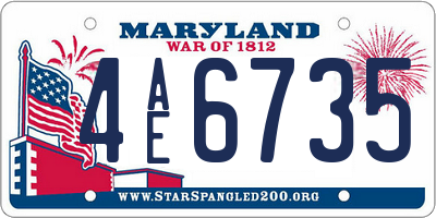MD license plate 4AE6735