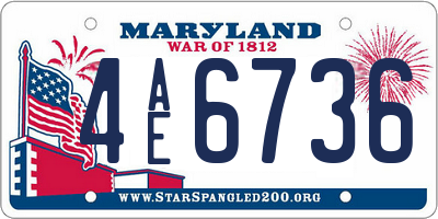 MD license plate 4AE6736