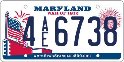 MD license plate 4AE6738