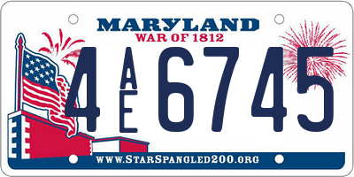 MD license plate 4AE6745