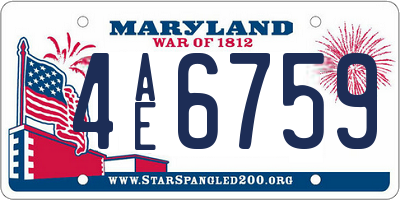 MD license plate 4AE6759