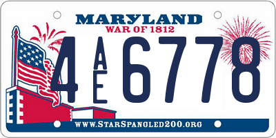 MD license plate 4AE6778