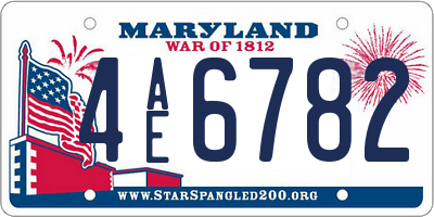 MD license plate 4AE6782