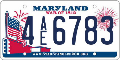 MD license plate 4AE6783