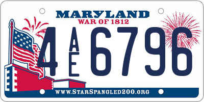 MD license plate 4AE6796