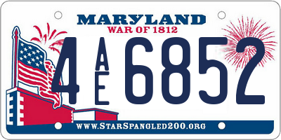 MD license plate 4AE6852