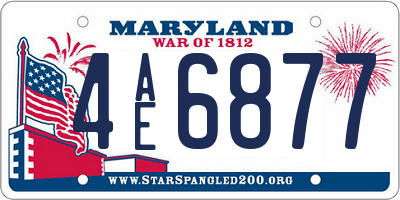MD license plate 4AE6877