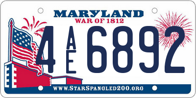 MD license plate 4AE6892