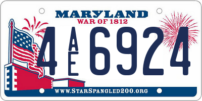 MD license plate 4AE6924