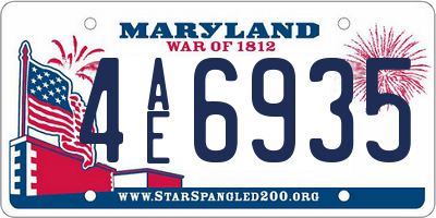 MD license plate 4AE6935