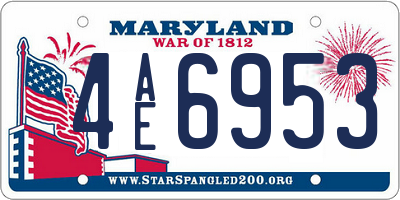 MD license plate 4AE6953
