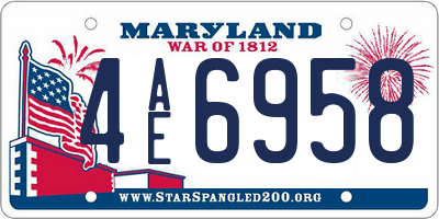 MD license plate 4AE6958