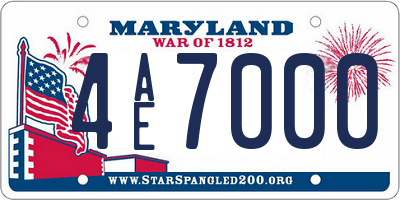 MD license plate 4AE7000