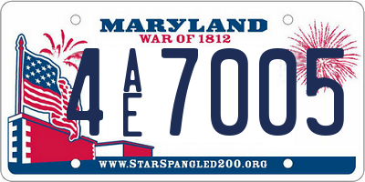 MD license plate 4AE7005