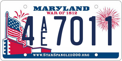 MD license plate 4AE7011
