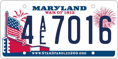 MD license plate 4AE7016