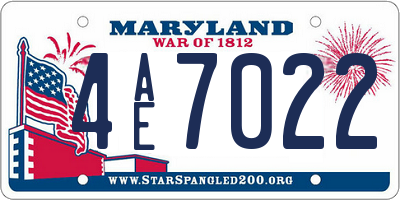 MD license plate 4AE7022