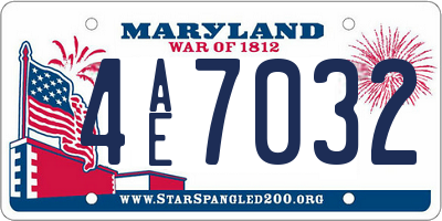 MD license plate 4AE7032