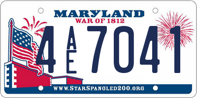 MD license plate 4AE7041