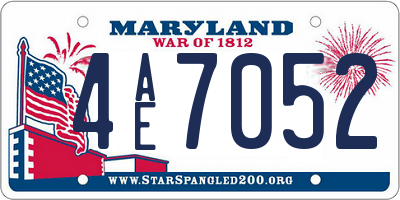 MD license plate 4AE7052
