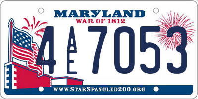 MD license plate 4AE7053