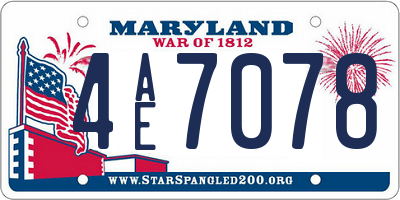 MD license plate 4AE7078