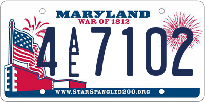 MD license plate 4AE7102