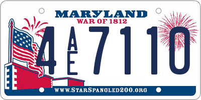 MD license plate 4AE7110