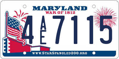 MD license plate 4AE7115