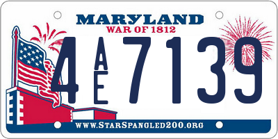 MD license plate 4AE7139