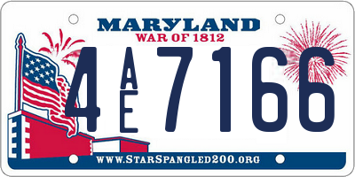 MD license plate 4AE7166