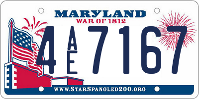 MD license plate 4AE7167