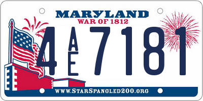 MD license plate 4AE7181