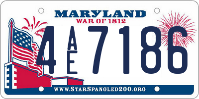 MD license plate 4AE7186
