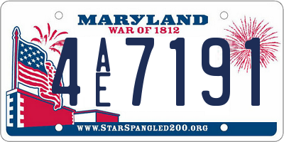 MD license plate 4AE7191
