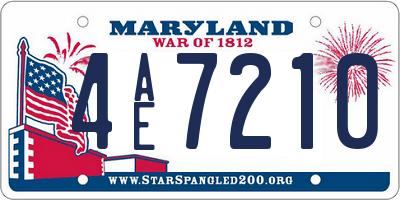 MD license plate 4AE7210