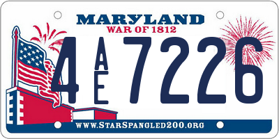 MD license plate 4AE7226
