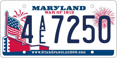 MD license plate 4AE7250