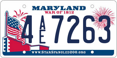 MD license plate 4AE7263