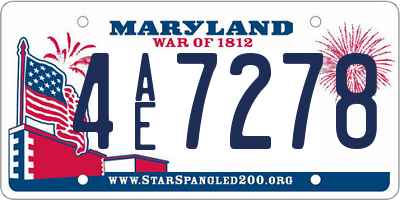 MD license plate 4AE7278